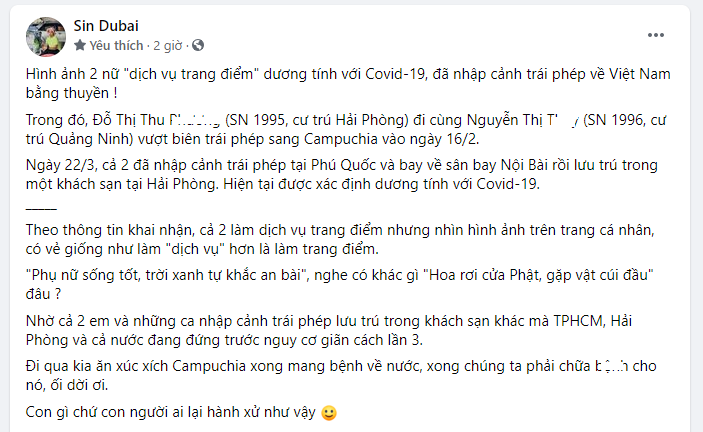 Nguyễn Sin bức xúc với 2 cô gái làm 'dịch vụ trang điểm' vừa nhập cảnh trái phép về Việt Nam 1 Nguyễn Sin bức xúc với 2 cô gái làm 'dịch vụ trang điểm' vừa nhập cảnh trái phép về Việt Nam 1