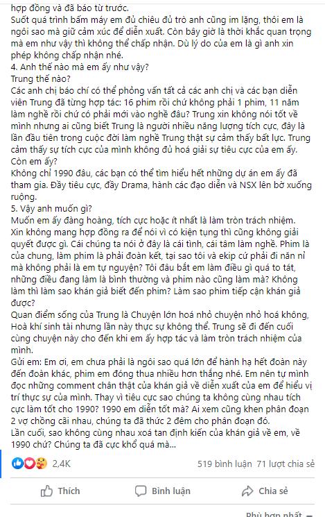 Phía Nhã Phương chính thức lên tiếng sau khi bị đạo diễn phim '1990' tố thái độ ngôi sao 2 Phía Nhã Phương chính thức lên tiếng sau khi bị đạo diễn phim '1990' tố thái độ ngôi sao 2