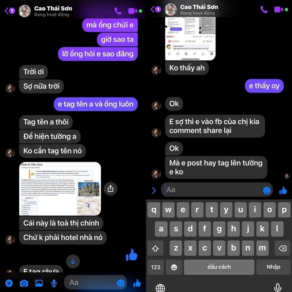 Nathan Lee tung loạt tin nhắn giữa Cao Thái Sơn và người bạn khi thảo luận về việc sẽ Nathan Lee tung loạt tin nhắn giữa Cao Thái Sơn và người bạn khi thảo luận về việc sẽ