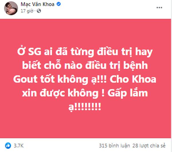 Mạc Văn Khoa bị cà khịa tìm 'thần y' Võ Hoàng Yên, bà xã lập tức bốp chát cực gắt 1 Mạc Văn Khoa bị cà khịa tìm 'thần y' Võ Hoàng Yên, bà xã lập tức bốp chát cực gắt 1