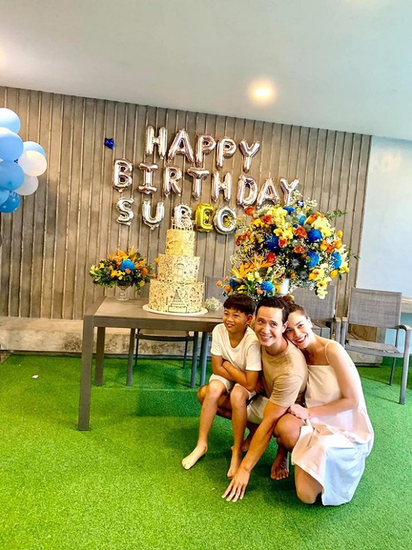 Hồ Ngọc Hà lộ bụng bầu thấy rõ trong tiệc sinh nhật con trai Subeo 2