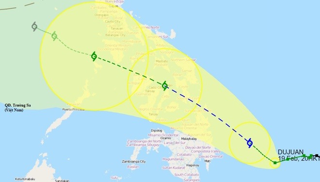 Thông tin về cơn bão Dujuan mạnh cấp 10 đang tiến thẳng vào biển Đông 1 Thông tin về cơn bão Dujuan mạnh cấp 10 đang tiến thẳng vào biển Đông 1