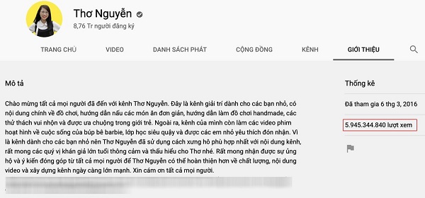 Vừa bị Bộ Thông tin 'sờ gáy', Thơ Nguyễn vội có động thái 'tẩy trắng' kênh Youtube để trốn tội 5 Vừa bị Bộ Thông tin 'sờ gáy', Thơ Nguyễn vội có động thái 'tẩy trắng' kênh Youtube để trốn tội 5