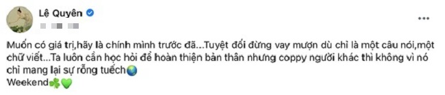 Hồ Ngọc Hà xuống nước 'chốt hạ' drama Lệ Quyên hậu nghi vấn bị đàn chị 'cạnh khóe' chuyện vạ miệng 1 Hồ Ngọc Hà xuống nước 'chốt hạ' drama Lệ Quyên hậu nghi vấn bị đàn chị 'cạnh khóe' chuyện vạ miệng 1