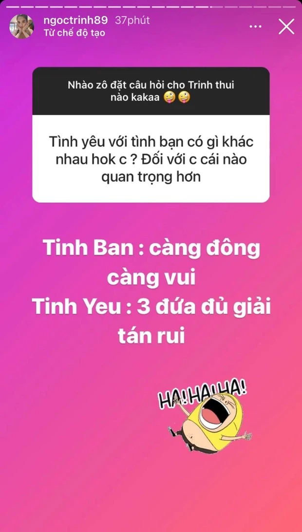 Nửa đêm Ngọc Trinh nổi hứng hỏi gì đáp nấy, giải đáp loạt câu hỏi tế nhị 4 Nửa đêm Ngọc Trinh nổi hứng hỏi gì đáp nấy, giải đáp loạt câu hỏi tế nhị 4