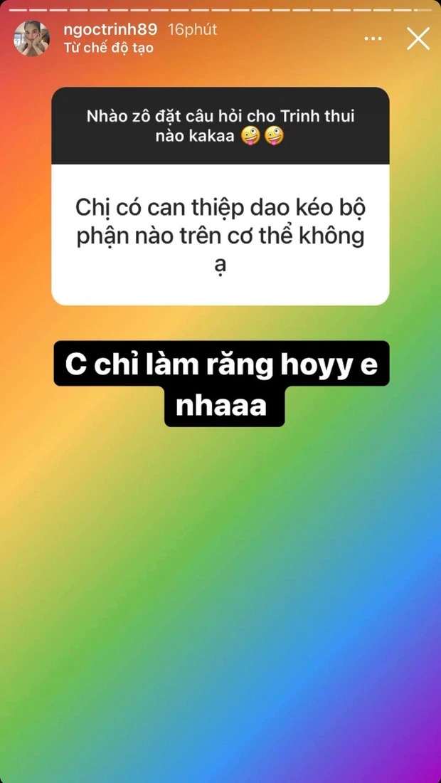 Nửa đêm Ngọc Trinh nổi hứng hỏi gì đáp nấy, giải đáp loạt câu hỏi tế nhị 8 Nửa đêm Ngọc Trinh nổi hứng hỏi gì đáp nấy, giải đáp loạt câu hỏi tế nhị 8