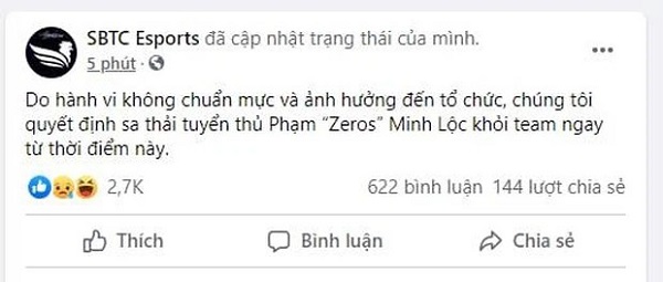 Zeros phát ngôn thiếu suy nghĩ lập tức bị cấm cửa khỏi VCS, không còn đường quay lại 2 Zeros phát ngôn thiếu suy nghĩ lập tức bị cấm cửa khỏi VCS, không còn đường quay lại 2