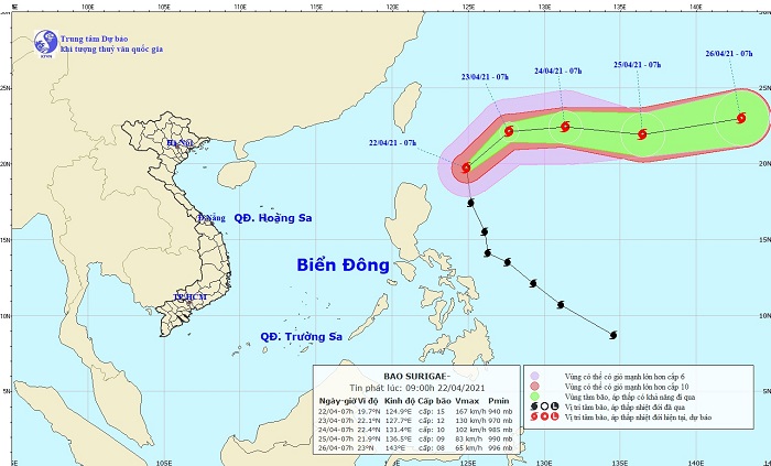 Thông tin mới nhất về siêu bão Surigae giật cấp 17 gần biển Đông 1 Thông tin mới nhất về siêu bão Surigae giật cấp 17 gần biển Đông 1