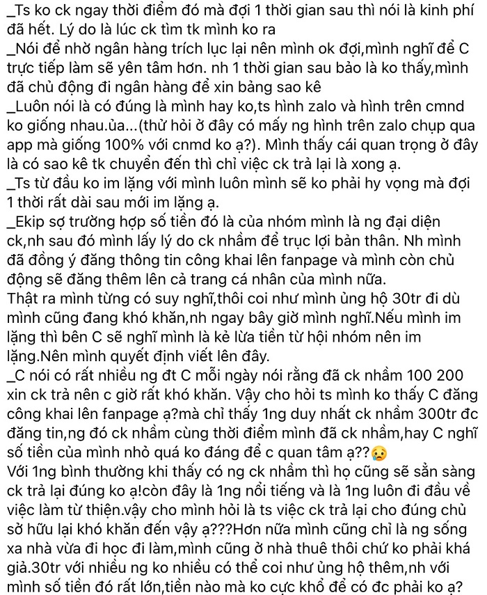 Thủy Tiên bị tố 'nuốt' tiền vì chưa giải quyết vụ chuyển nhầm 30 triệu đồng ủng hộ miền Trung 4 Thủy Tiên bị tố 'nuốt' tiền vì chưa giải quyết vụ chuyển nhầm 30 triệu đồng ủng hộ miền Trung 4