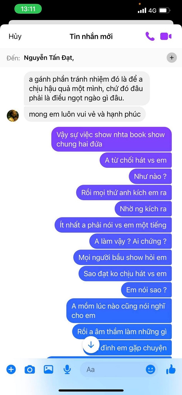 Du Uyên tung bằng chứng tin nhắn khẳng định Đạt G quá sai 6 Du Uyên tung bằng chứng tin nhắn khẳng định Đạt G quá sai 6