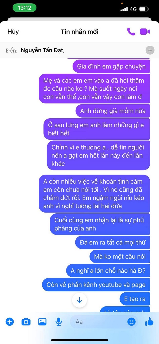 Du Uyên tung bằng chứng tin nhắn khẳng định Đạt G quá sai 7 Du Uyên tung bằng chứng tin nhắn khẳng định Đạt G quá sai 7