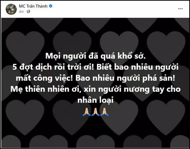 Trấn Thành 'đổ lỗi' cho mẹ thiên nhiên gây ra dịch bệnh, dân mạng liền 'dạy dỗ' 2 Trấn Thành 'đổ lỗi' cho mẹ thiên nhiên gây ra dịch bệnh, dân mạng liền 'dạy dỗ' 2