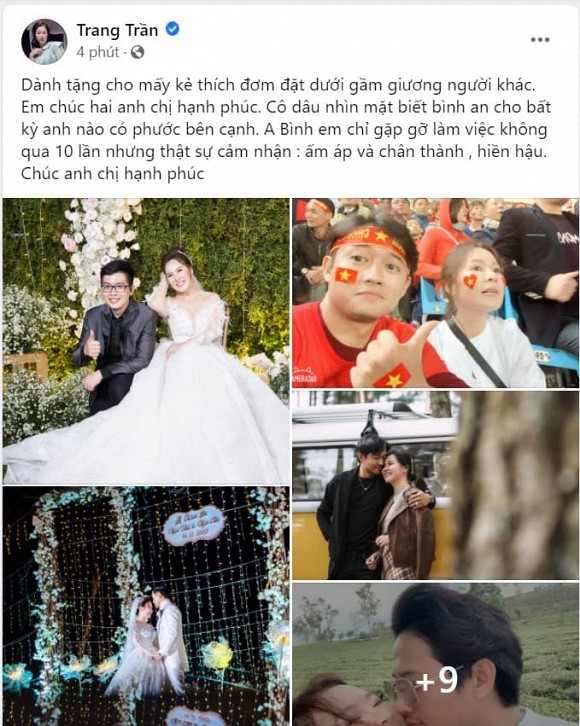 Trang Trần bất ngờ lên tiếng nói về nữ đại gia bất động sản vừa kết hôn với Quý Bình 2