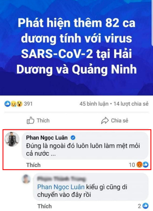 Nam ca sĩ có tình cảm với Đàm Vĩnh Hưng nhận 'gạch đá' khi có phát ngôn về tình hình dịch Covid-19 2 Nam ca sĩ có tình cảm với Đàm Vĩnh Hưng nhận 'gạch đá' khi có phát ngôn về tình hình dịch Covid-19 2