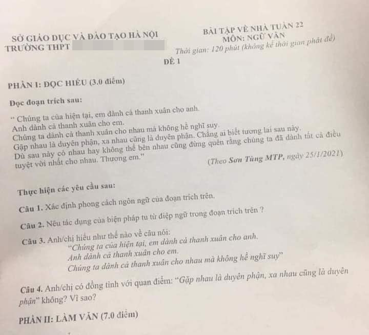 Câu nói 'duyên phận' của Sơn Tùng nghi dành cho Thiếu Bảo Trâm bất ngờ trở thành tâm điểm của đề làm văn 3 Câu nói 'duyên phận' của Sơn Tùng nghi dành cho Thiếu Bảo Trâm bất ngờ trở thành tâm điểm của đề làm văn 3