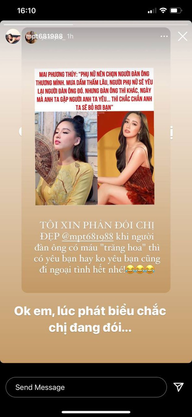 Mai Phương Thúy phản ứng ngỡ ngàng khi vừa nói đạo lý đã có người tới 'đập tan' 2 Mai Phương Thúy phản ứng ngỡ ngàng khi vừa nói đạo lý đã có người tới 'đập tan' 2