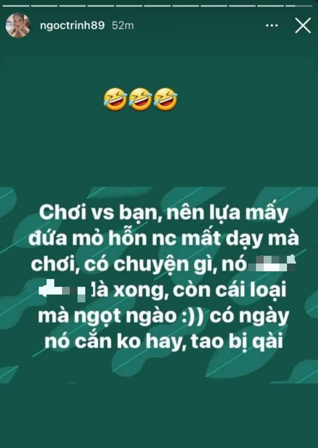 Ngọc Trinh dùng lời lẽ cực 'căng' để dằn mặt bạn bè giữa ồn ào 'buôn gian bán lận' 2 Ngọc Trinh dùng lời lẽ cực 'căng' để dằn mặt bạn bè giữa ồn ào 'buôn gian bán lận' 2