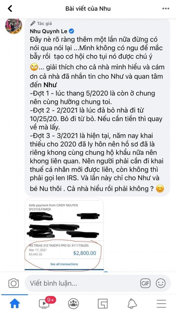 Quỳnh Như nhanh chóng đáp trả. Ảnh: FBNV Quỳnh Như nhanh chóng đáp trả. Ảnh: FBNV