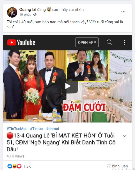 Xôn xao tin Quang Lê bí mật kết hôn lần 2, nhan sắc cô dâu không hề thua kém tình cũ Thanh Bi? 1 Xôn xao tin Quang Lê bí mật kết hôn lần 2, nhan sắc cô dâu không hề thua kém tình cũ Thanh Bi? 1