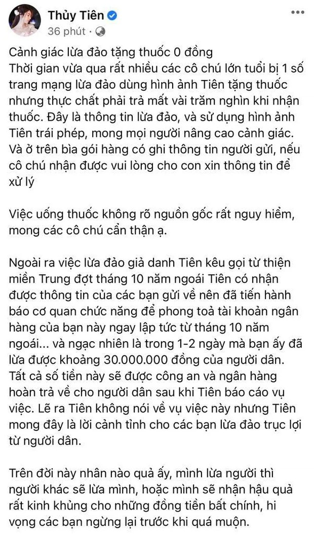 Tin sao Việt hot nhất MXH 14/4: Thủy Tiên bị mạo danh trong phi vụ lừa gạt, Thái Hòa lên tiếng trước lùm xùm về phim của Trấn Thành 1