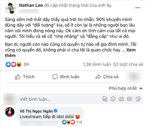 Gọi Nathan Lee là idol, Ngân 98 hết mình ủng hộ đàn anh livestream 'dằn mặt' Ngọc Trinh? 3