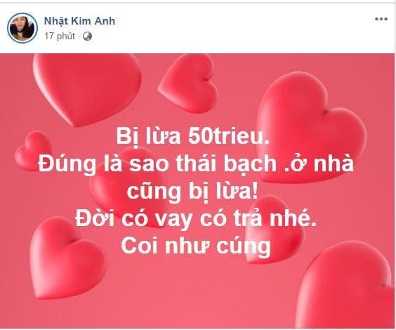 Vận đen dồn dập, Nhật Kim Anh lại gặp 'hạn' tiền nong khi là nạn nhân của trò lừa đảo 3 Vận đen dồn dập, Nhật Kim Anh lại gặp 'hạn' tiền nong khi là nạn nhân của trò lừa đảo 3