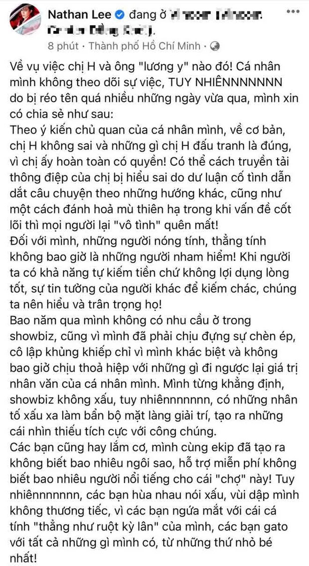Nathan Lee đi ngược lại giới nghệ sĩ khi thể hiện thái độ với bà Phương Hằng giữa ồn ào của Hoài Linh 2 Nathan Lee đi ngược lại giới nghệ sĩ khi thể hiện thái độ với bà Phương Hằng giữa ồn ào của Hoài Linh 2
