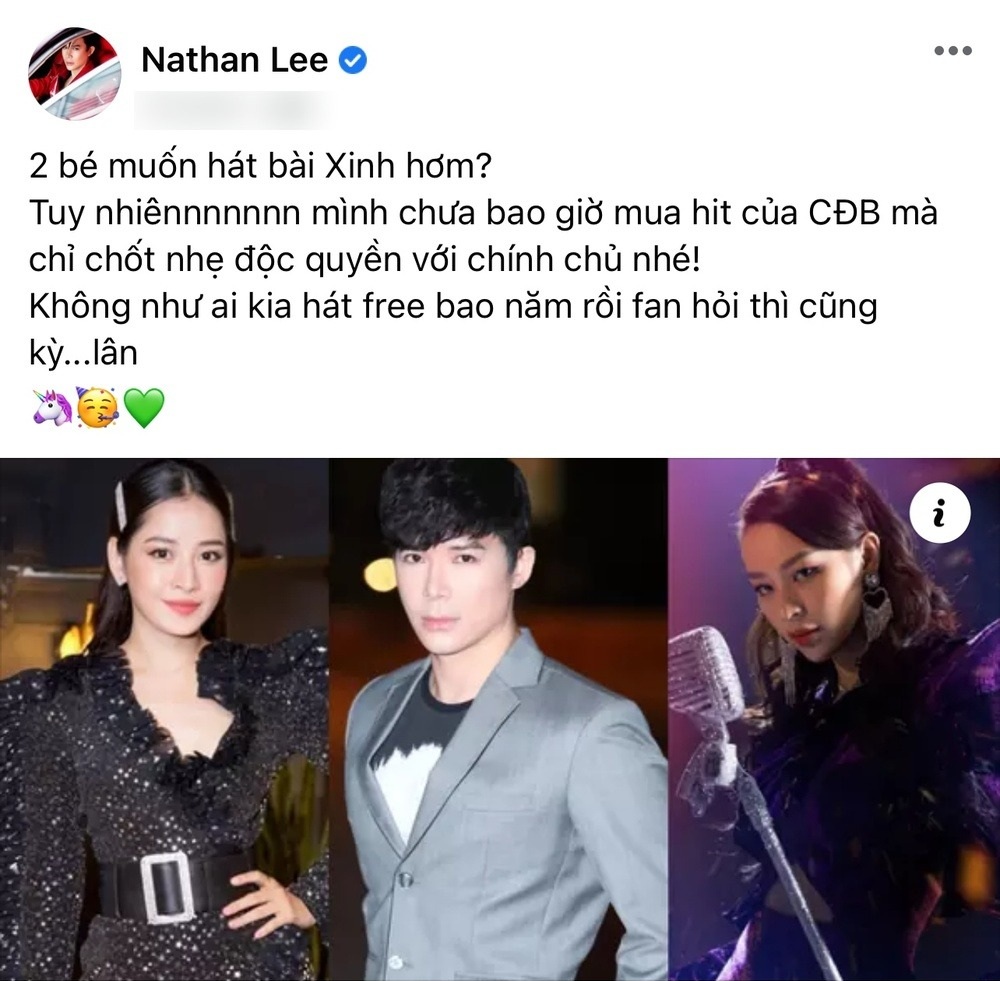 Giữa lúc Nathan Lee hả hê vì mua được loạt hit của Cao Thái Sơn, Chi Pu và Phí Phương Anh bỗng nhận được 'lộc' 3