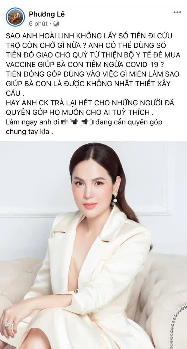 Hoa hậu quý bà Phương Lê đưa ra lời 'quân sư' không hợp lòng người cho Hoài Linh giữa ồn ào từ thiện 3 Hoa hậu quý bà Phương Lê đưa ra lời 'quân sư' không hợp lòng người cho Hoài Linh giữa ồn ào từ thiện 3
