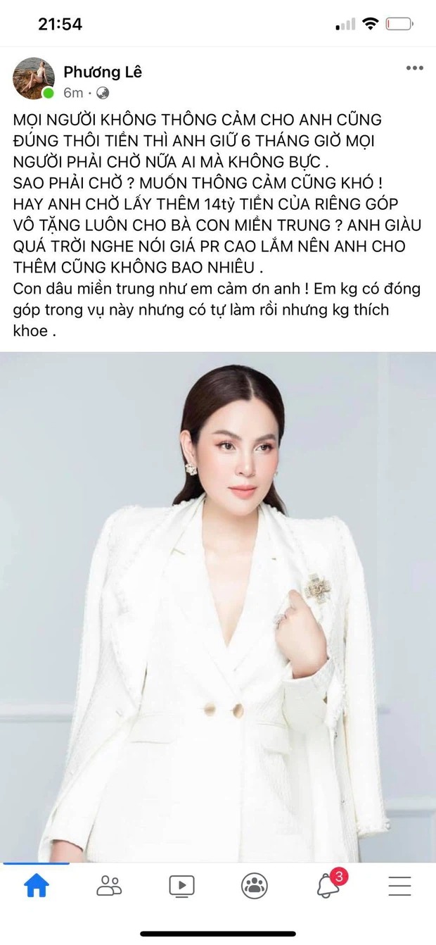 Vừa 'xui dại' Hoài Linh, hoa hậu quý bà Phương Lê lại buông lời 'đá xéo' đàn anh giữa ồn ào từ thiện 2 Vừa 'xui dại' Hoài Linh, hoa hậu quý bà Phương Lê lại buông lời 'đá xéo' đàn anh giữa ồn ào từ thiện 2