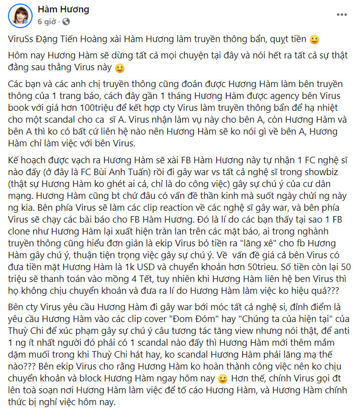 Hàm Hương là ai, sẽ lãnh phạt như thế nào nếu vu khống, xuyên tạc ViruSs quỵt tiền? 2 Hàm Hương là ai, sẽ lãnh phạt như thế nào nếu vu khống, xuyên tạc ViruSs quỵt tiền? 2