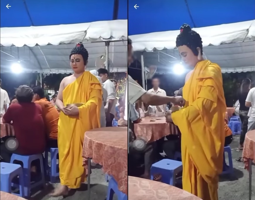 Xuất hiện người hóa trang giống Phật Tổ linh thiêng để đi khất thực 1 Xuất hiện người hóa trang giống Phật Tổ linh thiêng để đi khất thực 1