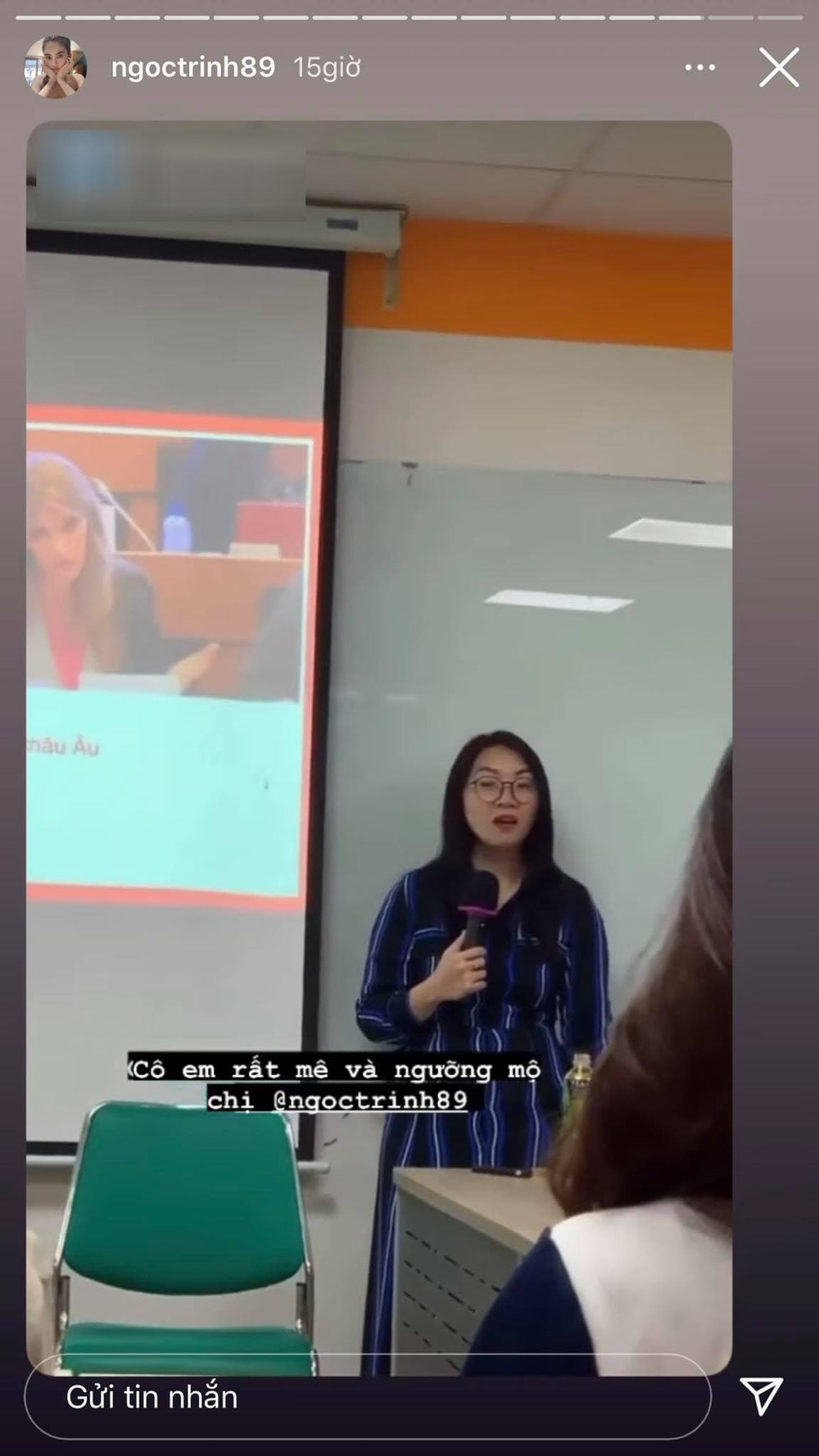 Nữ giảng viên khen ngợi Ngọc Trinh công khai trên giảng đường đại học 2 Nữ giảng viên khen ngợi Ngọc Trinh công khai trên giảng đường đại học 2