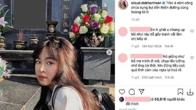 Tin giải trí hot 13/4: Kênh youtube Thơ Nguyễn tuyên bố trở lại, Khánh Vân 'gây tranh cãi' vì chụp ảnh tạo dáng ở bia mộ 4 Tin giải trí hot 13/4: Kênh youtube Thơ Nguyễn tuyên bố trở lại, Khánh Vân 'gây tranh cãi' vì chụp ảnh tạo dáng ở bia mộ 4