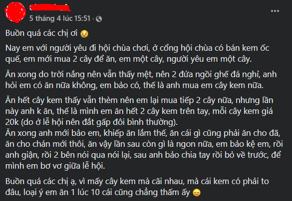 Cô nàng bỗng bị người yêu bỏ ‘không thương tiếc’ chỉ vì ăn 1 lúc hết… 4 cái kem 2 Cô nàng bỗng bị người yêu bỏ ‘không thương tiếc’ chỉ vì ăn 1 lúc hết… 4 cái kem 2