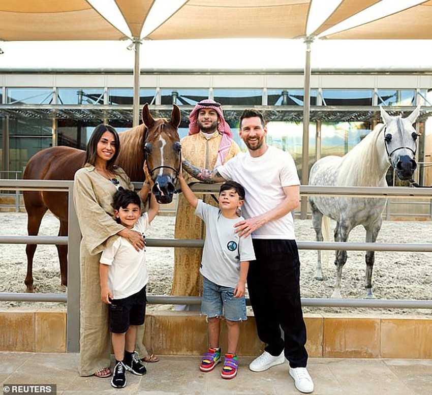 Gia đình Lionel Messi gần đây đã tới Saudi Arabia. ẢNH: REUTERS Gia đình Lionel Messi gần đây đã tới Saudi Arabia. ẢNH: REUTERS