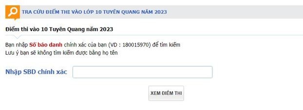 Tra cứu điểm thi lớp 10 tỉnh Tuyên Quang năm 2023 nhanh và chính xác nhất