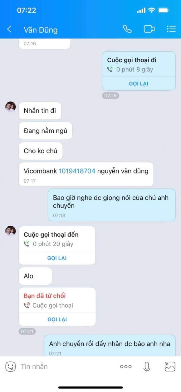Cầu thủ Văn Dũng cảnh báo bị kẻ gian giả mạo tài khoản để lừa tiền 2 Cầu thủ Văn Dũng cảnh báo bị kẻ gian giả mạo tài khoản để lừa tiền 2