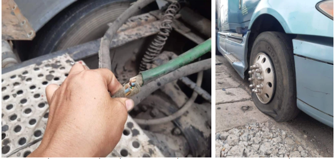Đỗ trước cửa quán cơm rồi đi ăn phở, tài xế bàng hoàng khi xe bị xì lốp, cắt nát dây điện 2 Đỗ trước cửa quán cơm rồi đi ăn phở, tài xế bàng hoàng khi xe bị xì lốp, cắt nát dây điện 2