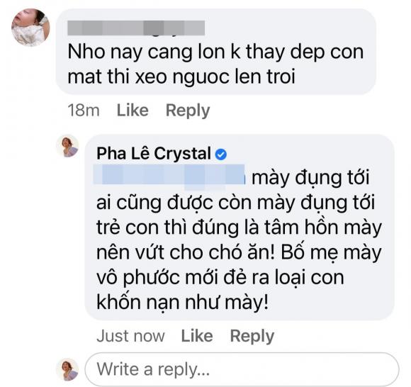 Pha Lê 'nổi đóa' khi antifan bình luận kém duyên vào ảnh con gái 3 Pha Lê 'nổi đóa' khi antifan bình luận kém duyên vào ảnh con gái 3
