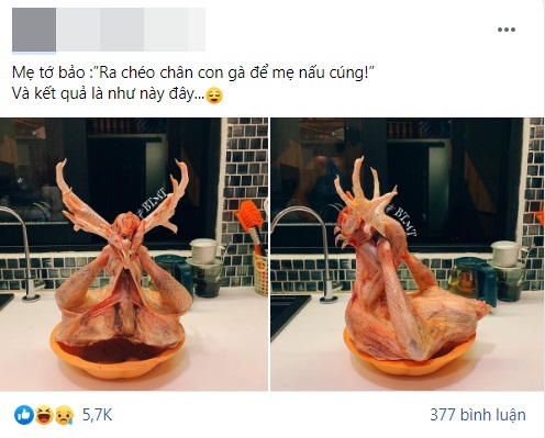 Ra chéo chân gà để cúng, cô gái khiến bà mẹ 'câm nín' khi nhìn thấy thành phẩm 1 Ra chéo chân gà để cúng, cô gái khiến bà mẹ 'câm nín' khi nhìn thấy thành phẩm 1