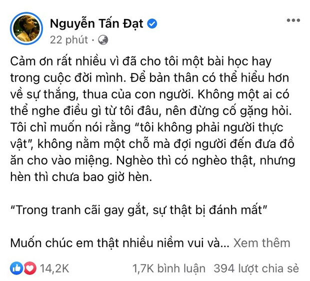 Sau phát ngôn 'nghèo nhưng không hèn' của Đạt G, Du Uyên liền có động thái mới 3 Sau phát ngôn 'nghèo nhưng không hèn' của Đạt G, Du Uyên liền có động thái mới 3