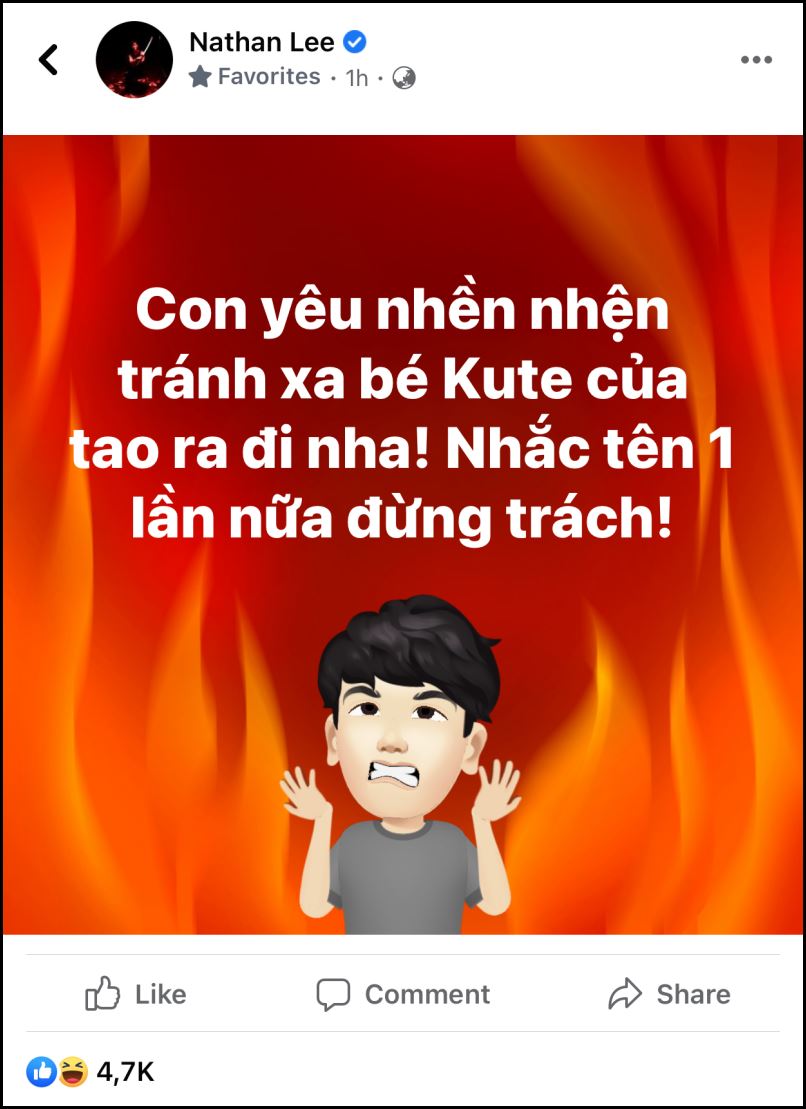 Nathan Lee lại lên tiếng 'cảnh cáo' Ngọc Trinh vì dám nhắc tên Sơn Tùng M-TP 2 Nathan Lee lại lên tiếng 'cảnh cáo' Ngọc Trinh vì dám nhắc tên Sơn Tùng M-TP 2