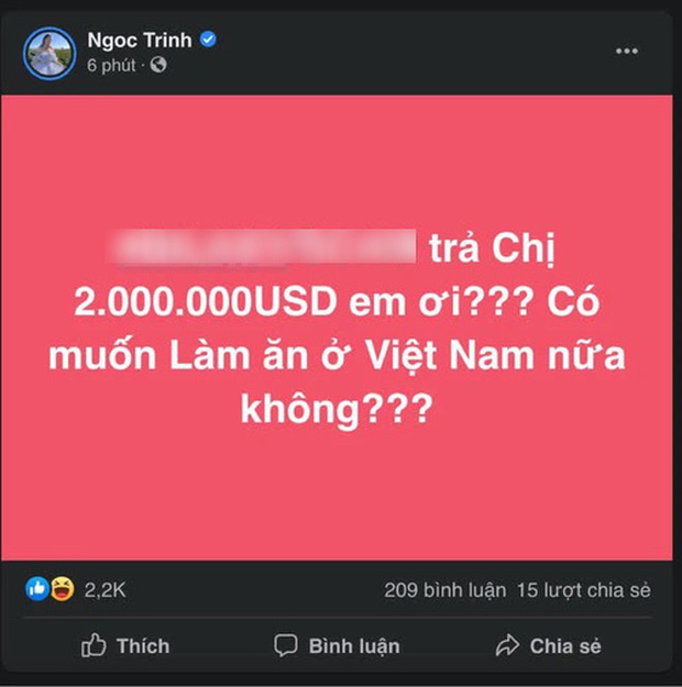 Ngọc Trinh công khai đòi nợ 2 triệu đô, còn dằn mặt cực gắt: 'Có muốn làm ăn ở Việt Nam nữa không?' 1 Ngọc Trinh công khai đòi nợ 2 triệu đô, còn dằn mặt cực gắt: 'Có muốn làm ăn ở Việt Nam nữa không?' 1
