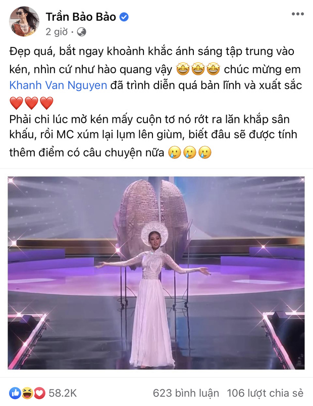 Phì cười với những liên tưởng phong phú về trang phục Kén Em của Khánh Vân 3 Phì cười với những liên tưởng phong phú về trang phục Kén Em của Khánh Vân 3
