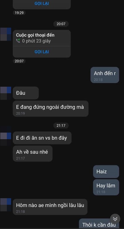 Hẹn hò qua mạng, chàng trai ngậm ngùi trả hóa đơn 1,2 triệu đồng trước sự biến mất không lời chào của cô gái 3 Hẹn hò qua mạng, chàng trai ngậm ngùi trả hóa đơn 1,2 triệu đồng trước sự biến mất không lời chào của cô gái 3