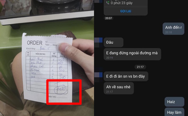 Hẹn hò qua mạng, chàng trai ngậm ngùi trả hóa đơn 1,2 triệu đồng trước sự biến mất không lời chào của cô gái 1 Hẹn hò qua mạng, chàng trai ngậm ngùi trả hóa đơn 1,2 triệu đồng trước sự biến mất không lời chào của cô gái 1