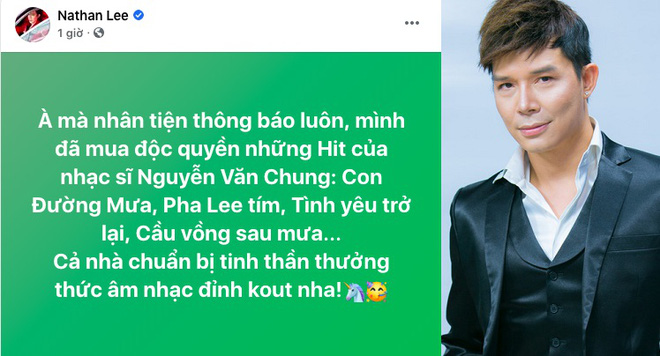 Bị Nathan Lee 'chơi chiêu' mua độc quyền toàn bộ các bài hit, Cao Thái Sơn nói gì? 1 Bị Nathan Lee 'chơi chiêu' mua độc quyền toàn bộ các bài hit, Cao Thái Sơn nói gì? 1