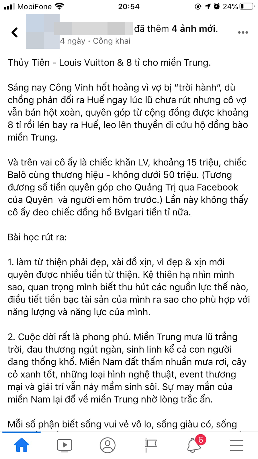 Nữ MC 'cà khịa' Thủy Tiên đeo túi 50 triệu đi miền Trung gây tranh cãi: 'Làm từ thiện phải đẹp' 2