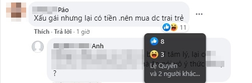Bị mỉa mai 'xấu gái nhưng có tiền nên mua được trai trẻ', Lệ Quyên đáp trả nhẹ nhàng nhưng đủ sức 'dằn mặt' 3 Bị mỉa mai 'xấu gái nhưng có tiền nên mua được trai trẻ', Lệ Quyên đáp trả nhẹ nhàng nhưng đủ sức 'dằn mặt' 3